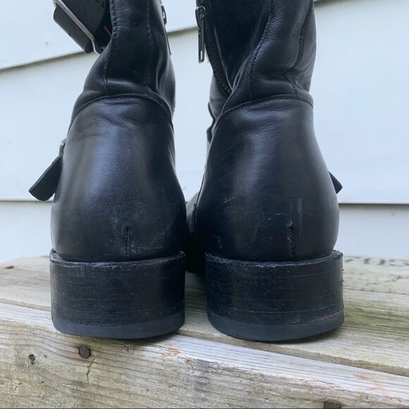 Frye Vicky Engineer Boots black buckle leather 11B Style 3478817 - Picture 6 of 13